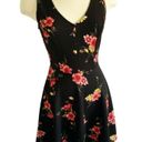 Soprano  black floral skater dress size XS Photo 0