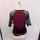 DKNY  Ruched V Neck Top Y2K 90s Mesh Layered Shirt NWT Photo 3