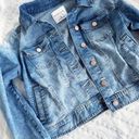 Celebrity Pink Stretch Denim Jean Jacket Size Medium Cropped Lightweight Spring Photo 0