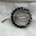 Vintage Blue  and clear crystal brooch Photo 1