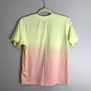 Nicole Miller Womens Sorbet Dip Dye Shirt & Short Lounge Set Yellow Pink Size XS Photo 10