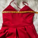 Soprano  Women's V Neck Spaghetti Strap Red Fit to Flare Pleat Dress Size L. Photo 10