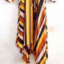 City Chic  Dress Gold Stripe Multicolored Maxi Sz 22W NWT V Neck Asymmetrical Hem Photo 7