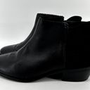 Jack Rogers  Bailee Scalloped Trim Ankle Boots Heeled Pointed Leather Black 9M Photo 3