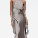 ZARA  NEW WOMAN MIDI SATIN CAMISOLE DRESS GREY GREEN XS 2916/331 New Photo 6