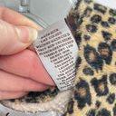 Moda Le  Womens Wrap blanket Sweater Leopard Trim Full Zip Pocket Beige Tan One S Photo 5