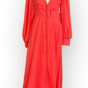 Kimberly  Goldson Lesli Clip Dot Long Sleeve Maxi Dress Women's XS Coral NWOT Photo 2