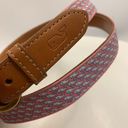 Vineyard Vines  39" Pink and Baby Blue Brown Leather Whale Belt Photo 1