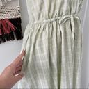 Madewell  Short Sleeve Plaid Tie-Waist Midi Dress Green/White Size XS NWT Photo 5