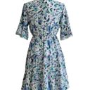 a.n.a -Kaci Dress Lavender Green Floral Flutter Short Sleeve Tiered Boho Small Photo 4