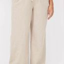 Lane Bryant  Linen Wide Leg Pant khaki color 16 elastic waist office business Photo 1