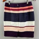 The Loft  Purple Pink Striped Cotton Blend Textured Short Pencil Skirt Sz 2 P Photo 2