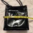 Moda  Attiva Black Faux Patent Leather Style Purse Drawstring Closure Photo 8