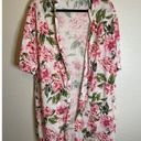 Show Me Your Mumu  White/Pink Floral Mini Robe/CoverUp One Size Fits Most FLAW Photo 0