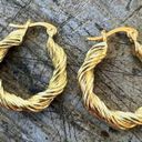 Twisted 18k Gold Plated African  Hoop Earrings Hypoallergenic Unisex Mens Womens Photo 1