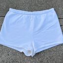 Aritzia TNA Cozy Fleece Perfect Hi-Rise 3” White Sweatshorts Photo 0