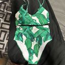 Blooming Jelly  WOMENS 2pc floral jungle bikini, high waisted bottoms green/white Photo 0