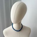 Vintage Blue Textured Beaded African Style Y2K Short Chunky Chocker Necklace Photo 5