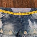 Vanilla Star Jeans Vanilla Star Denim distressed Shorts Size 3 Blue/White, Cut Off, Embroidered Photo 5