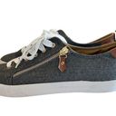 Twisted  Kix Sneakers Women 10 Gray Side Zippered Lace Up Canvas Sneakers NWOT Photo 2