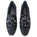 Donald Pliner  "Lyle" Black Suede Embellished Slip On Flat Photo 3