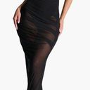 Naked Wardrobe New  black Strapless Shirred ruched Sheer Mesh Body-Con Dress sz M Photo 0