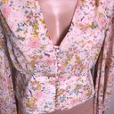 ASTR  the Label Pink Floral Smocked Balloon Top Photo 3