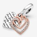 Pandora Charm Entwined Hearts Double Dangle Charm Photo 1