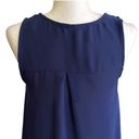 Harvé Benard Harve Benard Blouse Navy Scoop V-Neck Keyhole Sleeveless Top Blouse Small NEW Photo 4