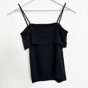 n: Philanthropy Square Neck Spaghetti Strap Overlay Sleeveless Tank Top Black XS Photo 4