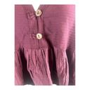 We The Free Free People  Maroon Gauze Oversized Crop Button Shirt NWT‎ S Photo 2