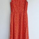 Rebecca Taylor  Malia Twist Midi Dress Silk Red White Floral Sz 4 Photo 4