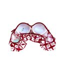 Raisin's  NWT Dharma Red & White Tie-dye Ruffle Bikini Top Photo 5