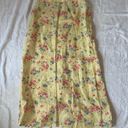 Vintage Yellow Floral Maxi Linen Skirt Size 6 Photo 5