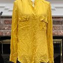 BCBGMAXAZRIA 100% silk  yellow sheer button-down top/M/Excellent cond. Photo 1