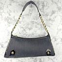 Eric Javits Black Woven Shoulder Bag Purse Black Patent Leather Gold Chain Strap Photo 0