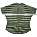 Say Anything  Green Stripe Cardigan Open Front Top Medium Photo 5