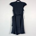 Wilfred Mademoiselle Black Satin Wrap Dress Photo 5