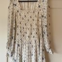 Free People White Smocked Long Sleeve Dress Photo 3