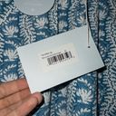 Hill House NWT  Blue Linear Floral Poly Crepe The Millie Top Size XL Photo 4