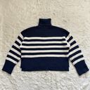 Madewell Sweater Wide Rib Turtleneck Chunky Knit Classic Indigo Stripe S NWT New Photo 4