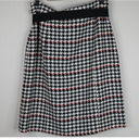 Hugo Boss  Womens A Line Skirt Houndstooth 12 Belted Multicolor Flat Front Preppy Photo 1