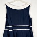 Eshakti  Custom Size 16 Dress Navy Blue A Line Sleeveless White Trim Mini 1456 Photo 4