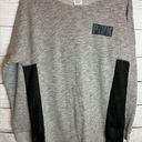 Victoria's Secret WOMEN’S VS PINK Long Sleeve Gray Shirt Black Mesh Sides Size M Oversized Photo 0