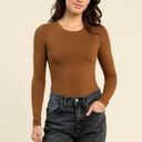 One Piece Nuuds Chocolate Brown Long Sleeve Bodysuit  Womens Size M Photo 0