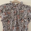 Roommates  Floral Petal Sleeve Cinched High Collar Blouse Top Women's Sz S Photo 3