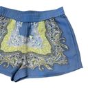 BCBGMAXAZRIA  Womens Cullen Lemon Grass Blue Yellow Print Shorts Elastic Waist M Photo 1