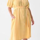 Faherty Dream Cotton Gauze Sun-Washed Yellow Women's Midi Dress Size L Photo 1