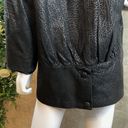 Vtg EREZ 80s Genuine Leather Oversized Coat Jacket Black Animal Print Size Small Photo 5