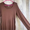 Isabel Maternity  Brown Small Long Sleeve Peplum Dress w/Crewneck w/Ruche… Photo 2